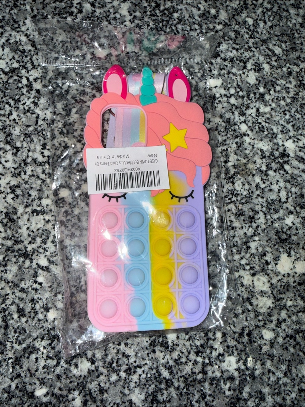 Unbranded Pink Purple Blue Yellow Unicorn Pop-It Silicone Phone Case IPhone 13Pr
